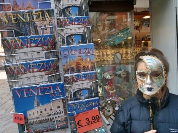 Carnivale masks are a popular souvenir in Venice