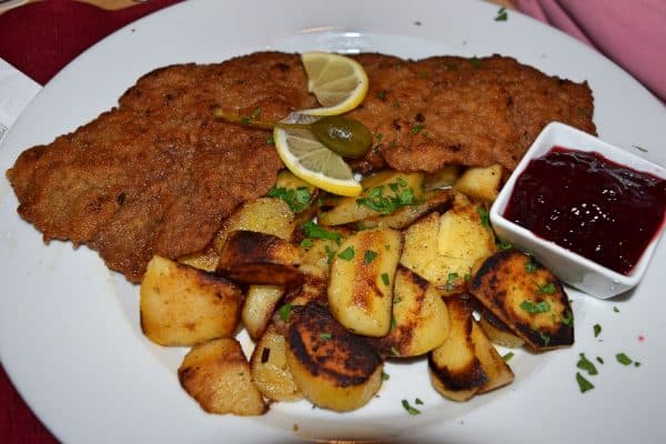 Schnitzel fine food in huge portions