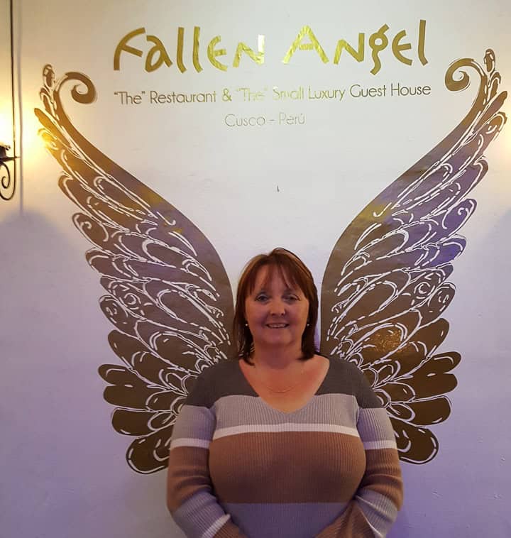 Fallen Angel Restaurant Cusco front entrance (although Pauline may not be standing there at all times)