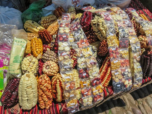 The wonderful varieties of corn available at Pisac markets
