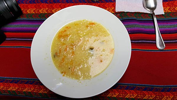 Quinoa soup is a staple among the locals in regional Peru