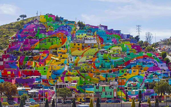 Palmitas has the most colourful residential area in mexico and possibly the world