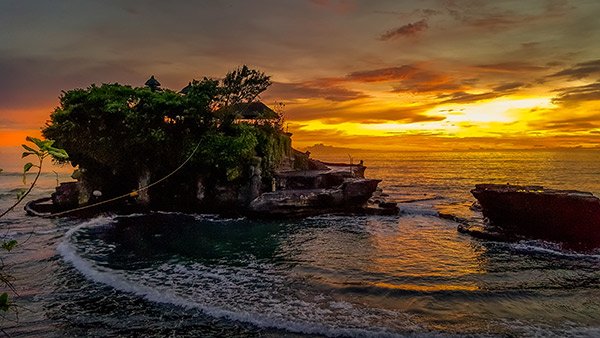 Tanah Lot is one of Bali's most iconic sunset spots