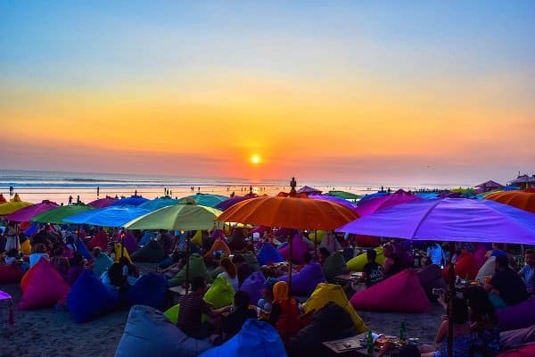 seminyak beach clubs are a great spot for watching the sunset