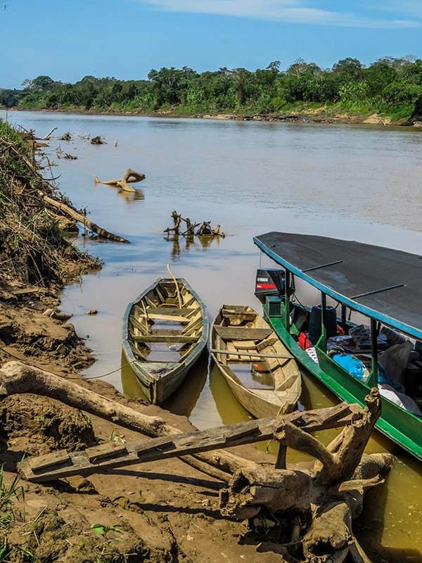 The not so luxury part of the docks to board our longboat in Peru