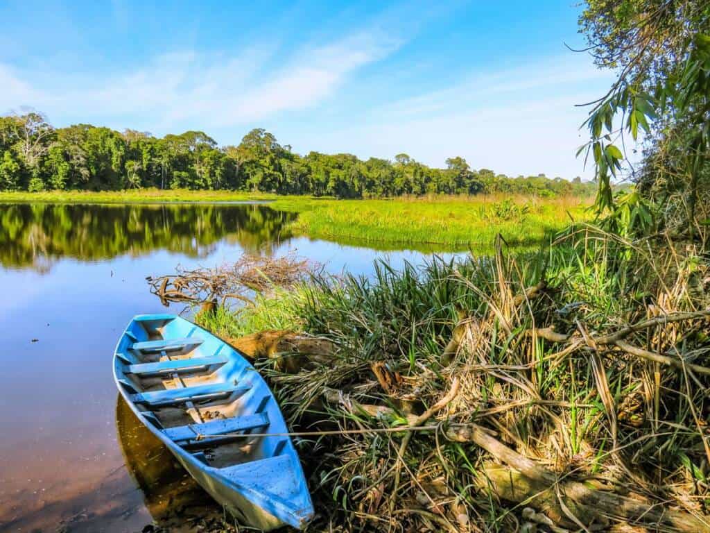 The lake itself was so tranquil but the otters and piranhas make you stay on the boat.