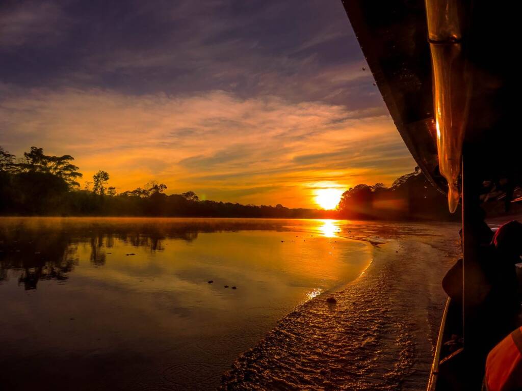 Sunset over the Tombopata River was always the perfect time to be on a boat.