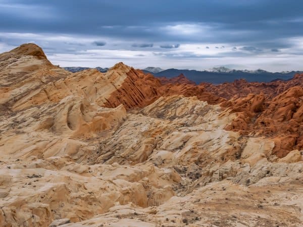 mountain ranges that look like they had run out of paint while only half finished the job