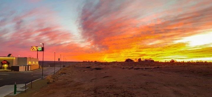 It seemed a waste to have the perfect sunset in a less than exciting location in Holbrook