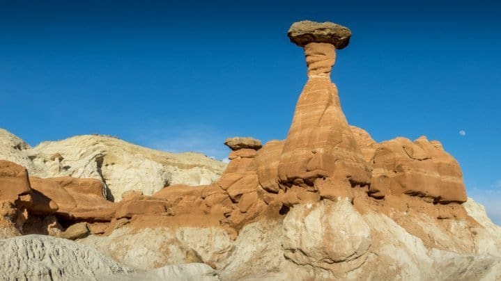 West of Page you will find the strange rock formations called the Toadstool Hoodoos which look like they belong on another planet