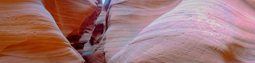 The flowing patterns in the rock and the variation in the colours makes a visit to one of the slot canyons near Page a must on when you are in the area. This is from the recently opened Antelope Canyon X.