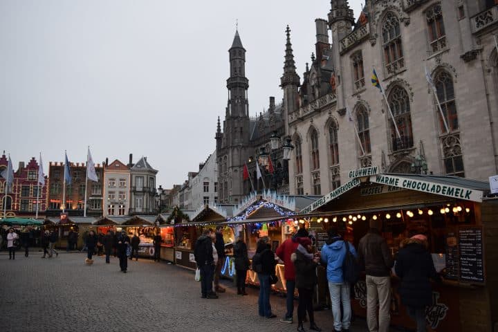 The Bruges Old Town Christmas Market may not be big, but you can't complain about the location