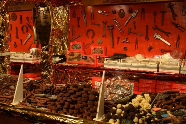 One of the most unique treats in the Heidelberg Christmas markets are these wonderful chocolate tools.