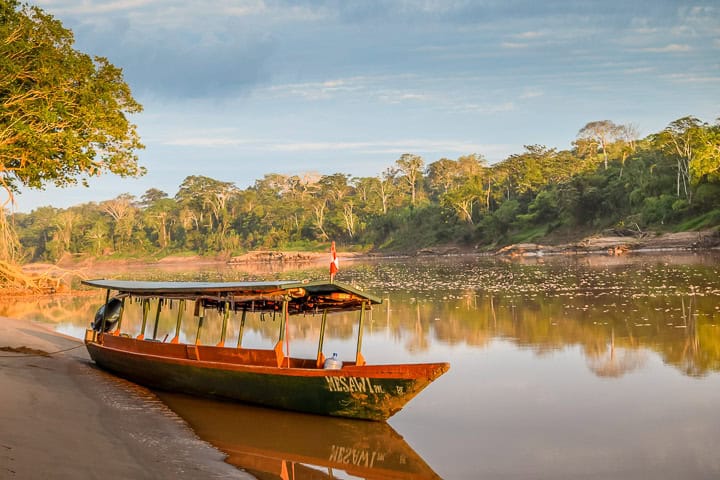 The clay at the Tambopata River gives the water the look of Willy Wonka's chocolate river.