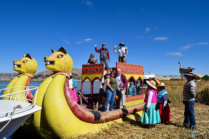 Traditional Lake Titicaca reed boats