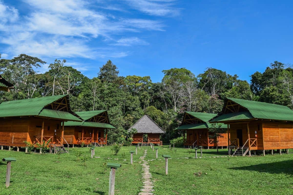 The cabins you will stay in if your visit Nape Lodge in the Peruvian Amazon