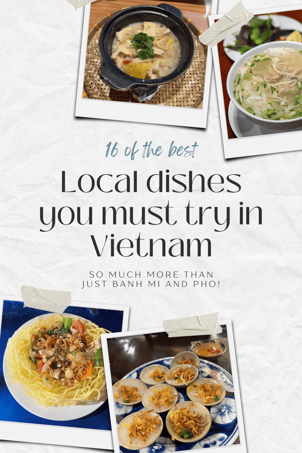 Vietnam has a food culture that has developed over centuries and the people have learned how to make simple ingredients into intensely flavourful dishes. Here is a small selection of the must-try dishes when you visit Vietnam.