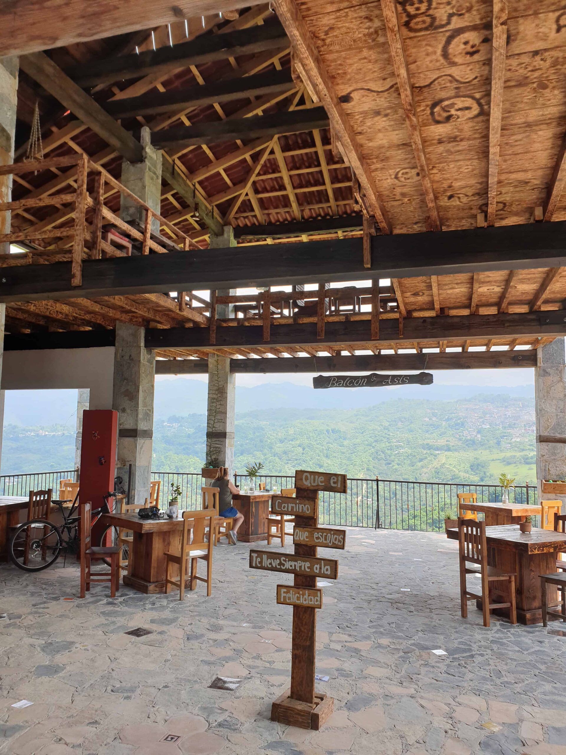 Interior view of the Balcón de Asís cafe in Cuetzalan