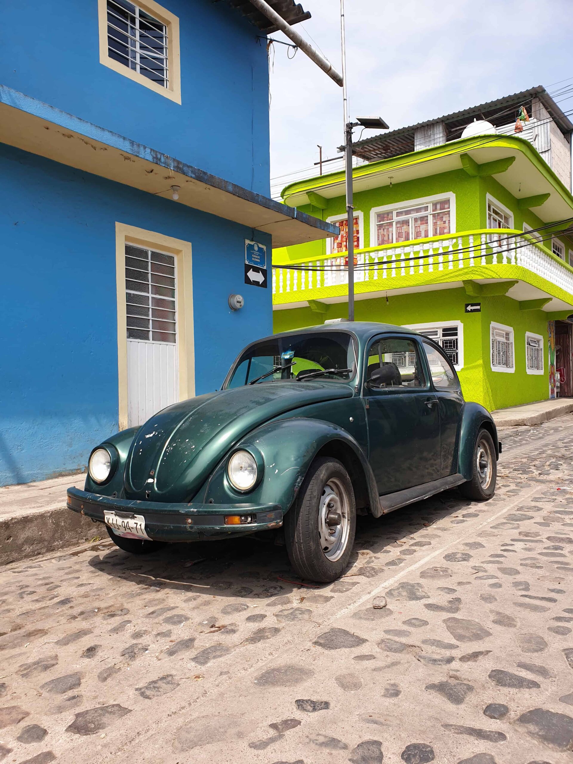 Xico colourful buildings and beetle