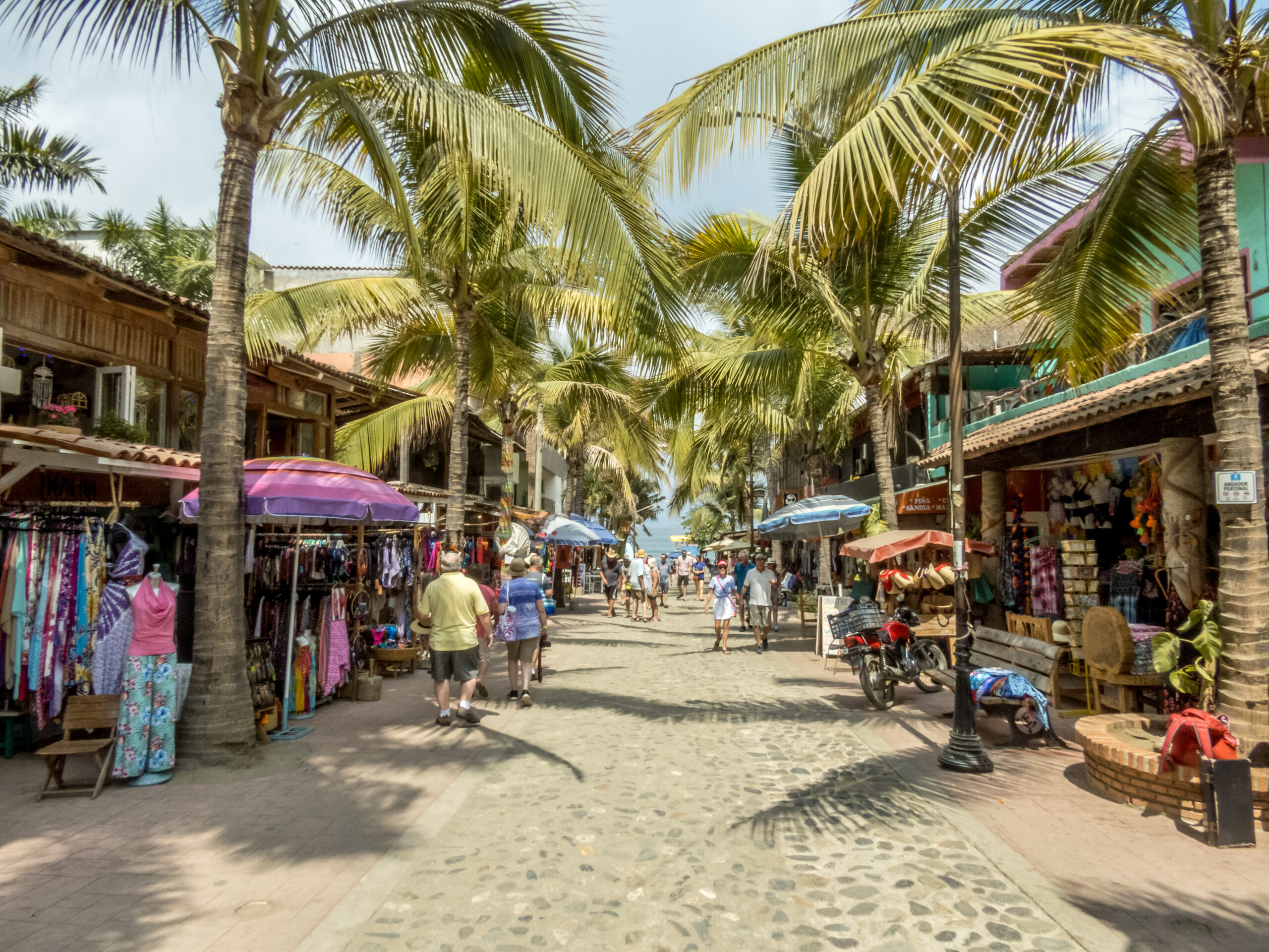 one of the quaint unpaved roads heading towards the beach in Sayulita Mexico