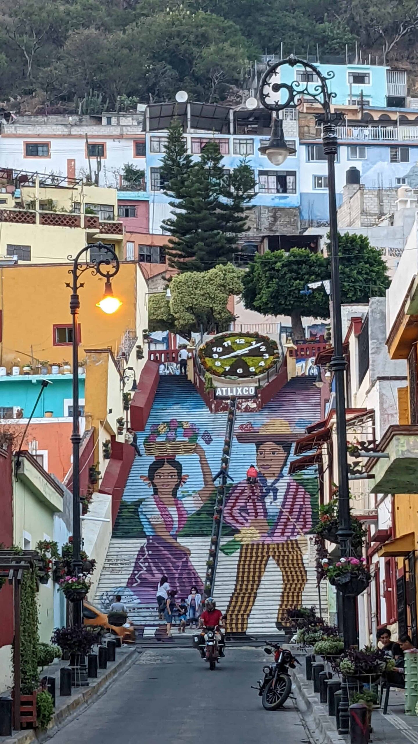 famous wide staircase of atlixco