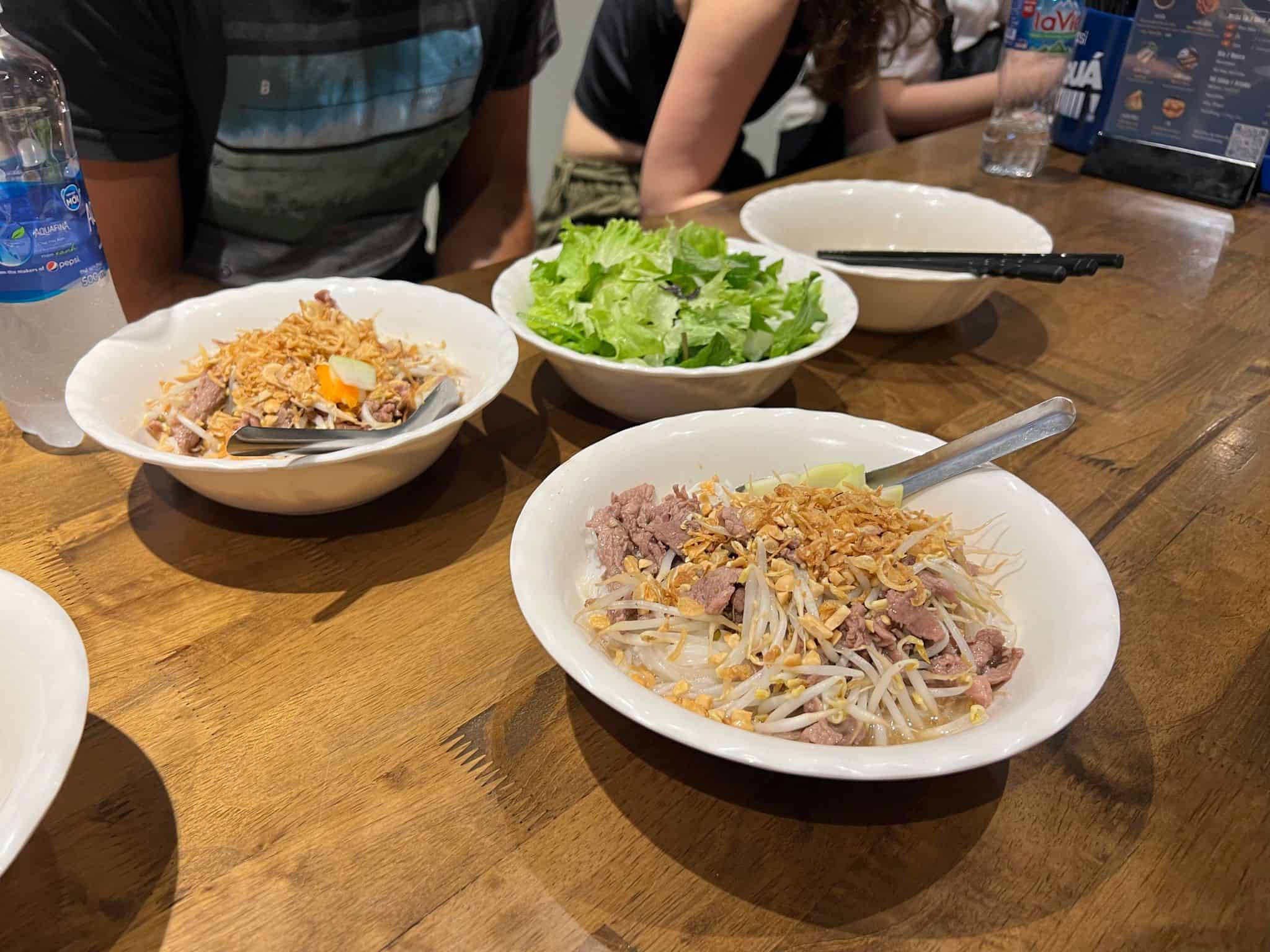 Bún bò Nam Bộ, vietnamese warm beef salad,  was the highlight  dish on our Hanoi street food tour