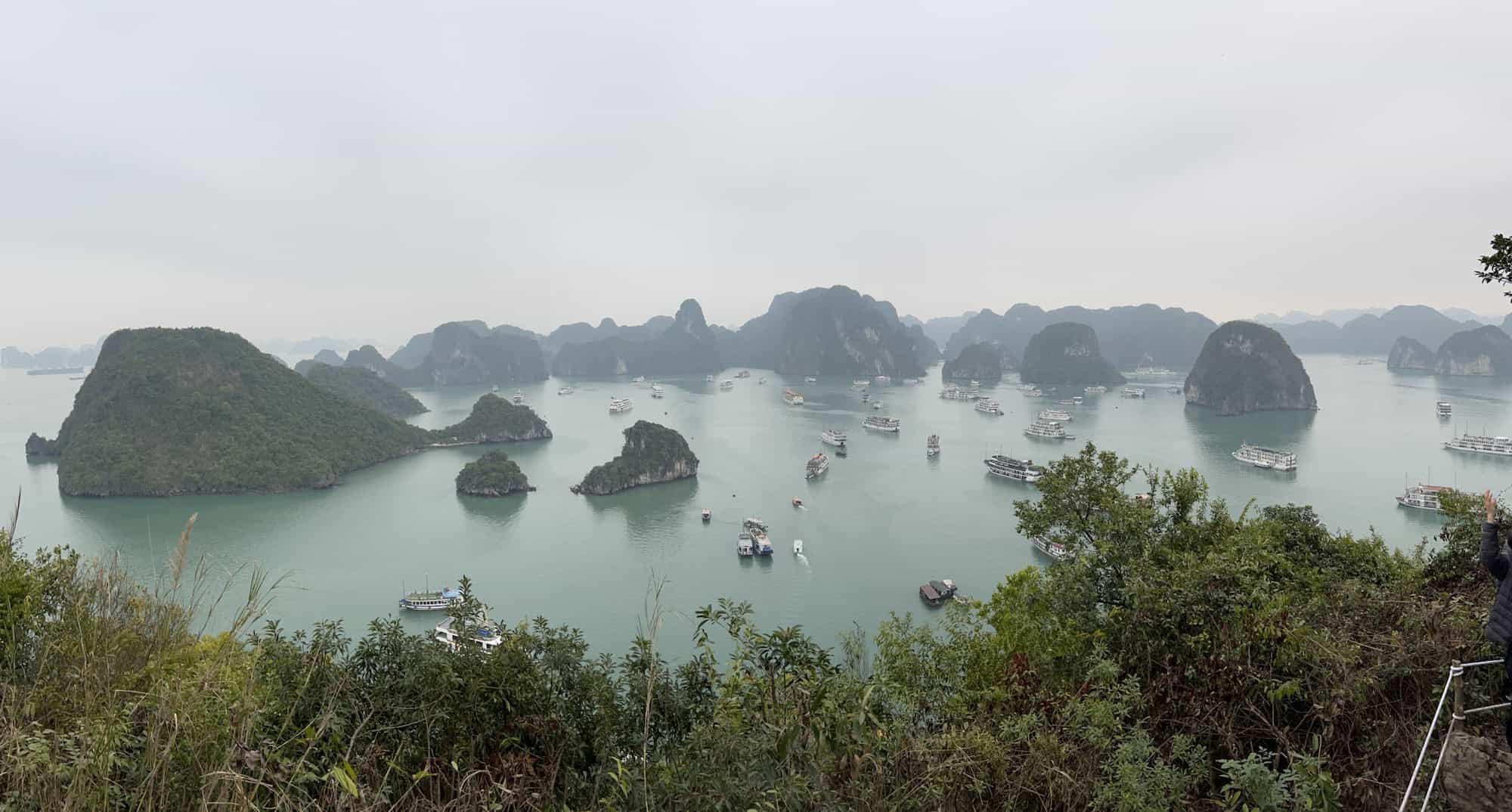 Halong Bay may feel overcrowded but beautiful views like this make it worth a visit