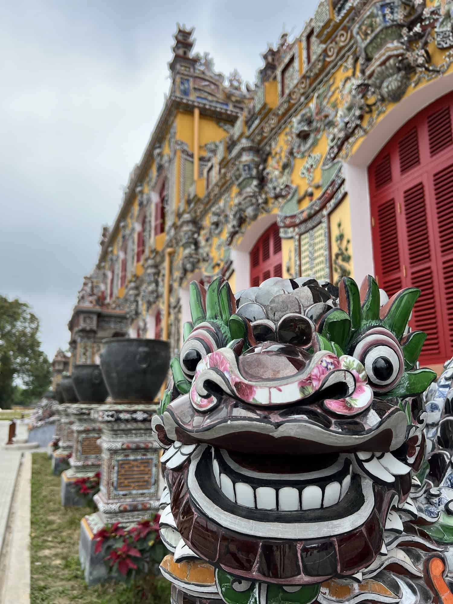 Dragon guarding the entrance to the Emperors Palace at the Citadel in Hue