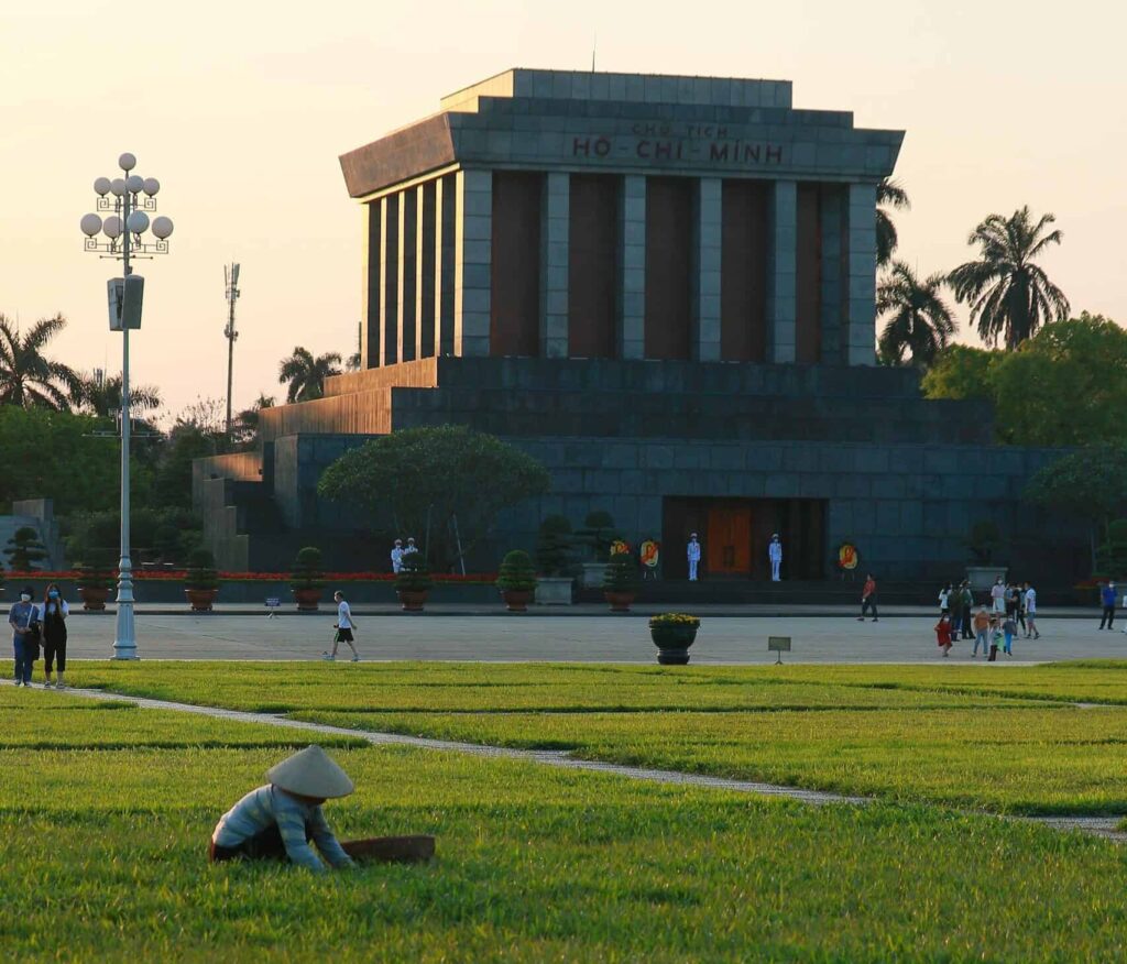 View of the Ho Chi Minh Mausoleum in Hanoi, Vietnam